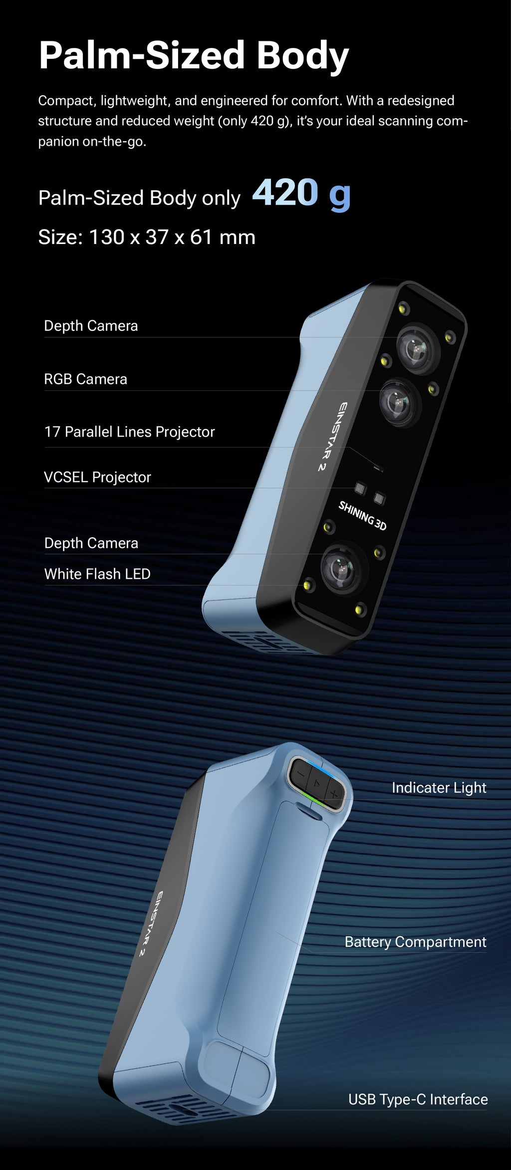 EINSTAR 2: Versatile True Wireless 3D Scanner SHINING 3D -3DxWorld